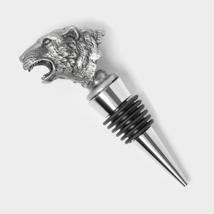 Пробка для бутылки Magistro «Тигр», 10,5 см, цвет серебристый